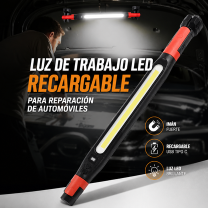 Luz de Trabajo LED Recargable🔦🚗Inspección Automotriz con Base Magnética