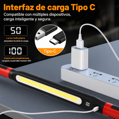 Luz de Trabajo LED Recargable🔦🚗Inspección Automotriz con Base Magnética