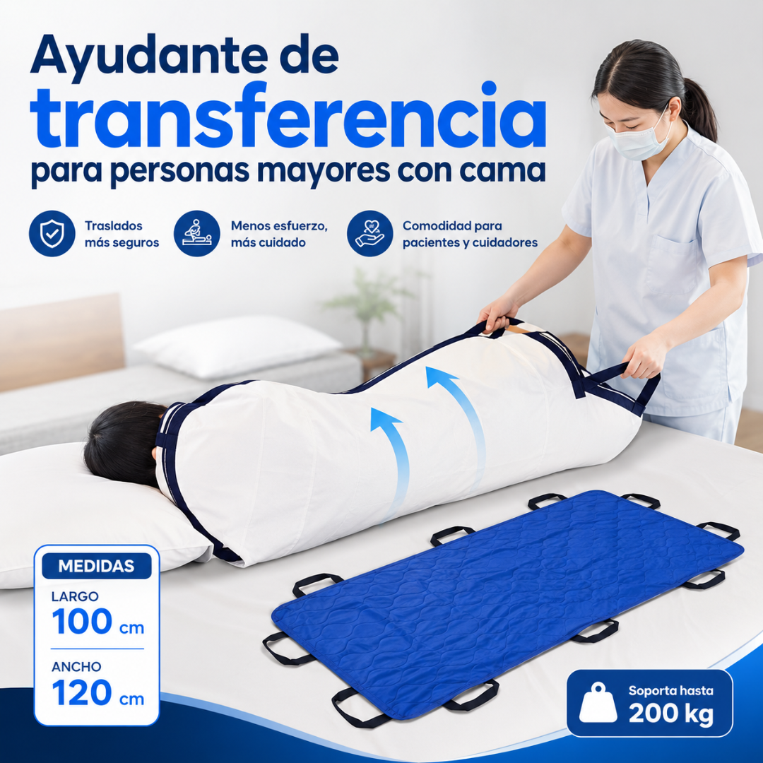 🛌 Manta de Transferencia y Posicionamiento para pacientes: 120cm x 100cm⚕️