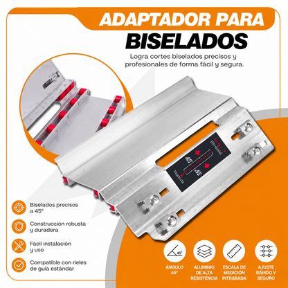 Adaptador Profesional de Aluminio para Biselado de Azulejos a 45°🧰🛠️