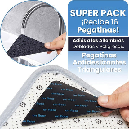 PARCHES TRIANGULARES ANTIDESLIZANTES PARA ALFOMBRAS PACK X 16 PEGATINAS 🚨