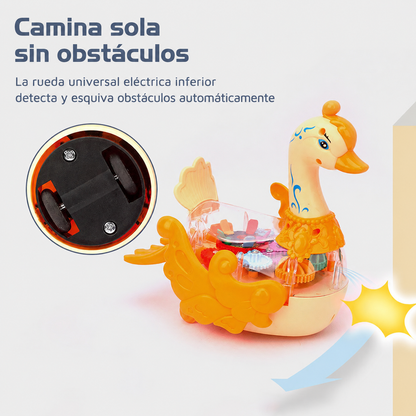 Juguete de Cisne Interactivo con Engranajes Transparentes y Luces LED🦢🚦
