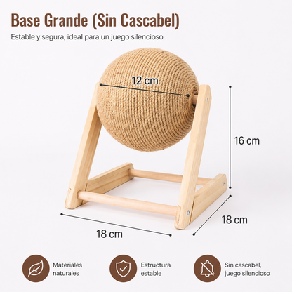 Rascador Giratorio Pro-Gato | Pelota de Sisal Natural 12cm🐈😽