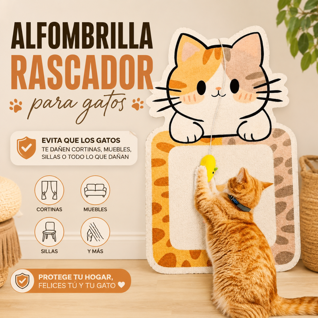 Alfombrilla Rascador de Fieltro con Pegamento Integrado🐈😽