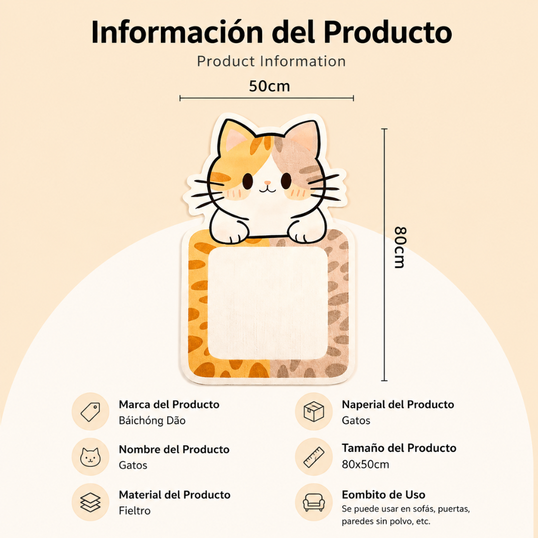 Alfombrilla Rascador de Fieltro con Pegamento Integrado🐈😽