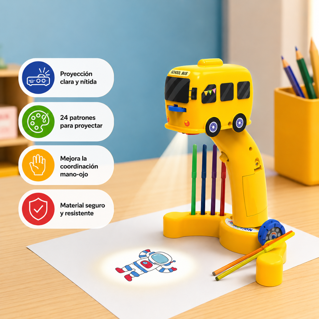 Proyector de Dibujo Infantil Educativo (Diseño Autobús)🚌🎊