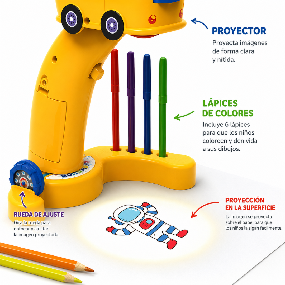 Proyector de Dibujo Infantil Educativo (Diseño Autobús)🚌🎊