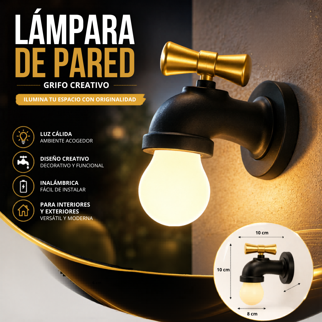 Lámpara de Pared: Diseño Industrial Creativo💡🚰