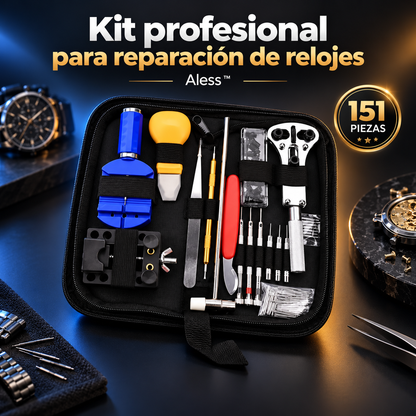 Kit Profesional de Reparación y Mantenimiento de Relojes + 151 Piezas 🛠️