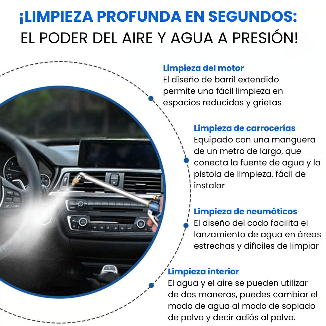 🏎️ Pistola de Limpieza Dual Agua/Aire (Motor y Taller)