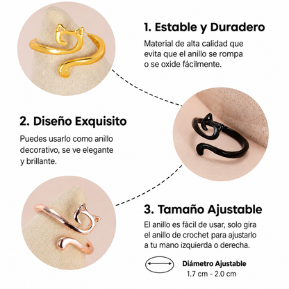 Set x4 Anillos Ajustables Guía de Hilo para Tejer🪡🧶