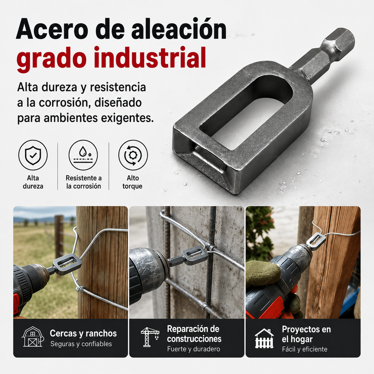 Adaptador para Torcer Alambre con Taladro (Set x2 / #9 y #11) 🚜✨