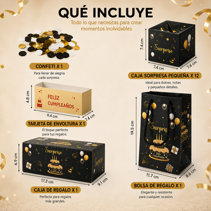 Caja de Regalo Sorpresa Explosiva 10 capas de rebote, faja y bolso de regalo 💥✨