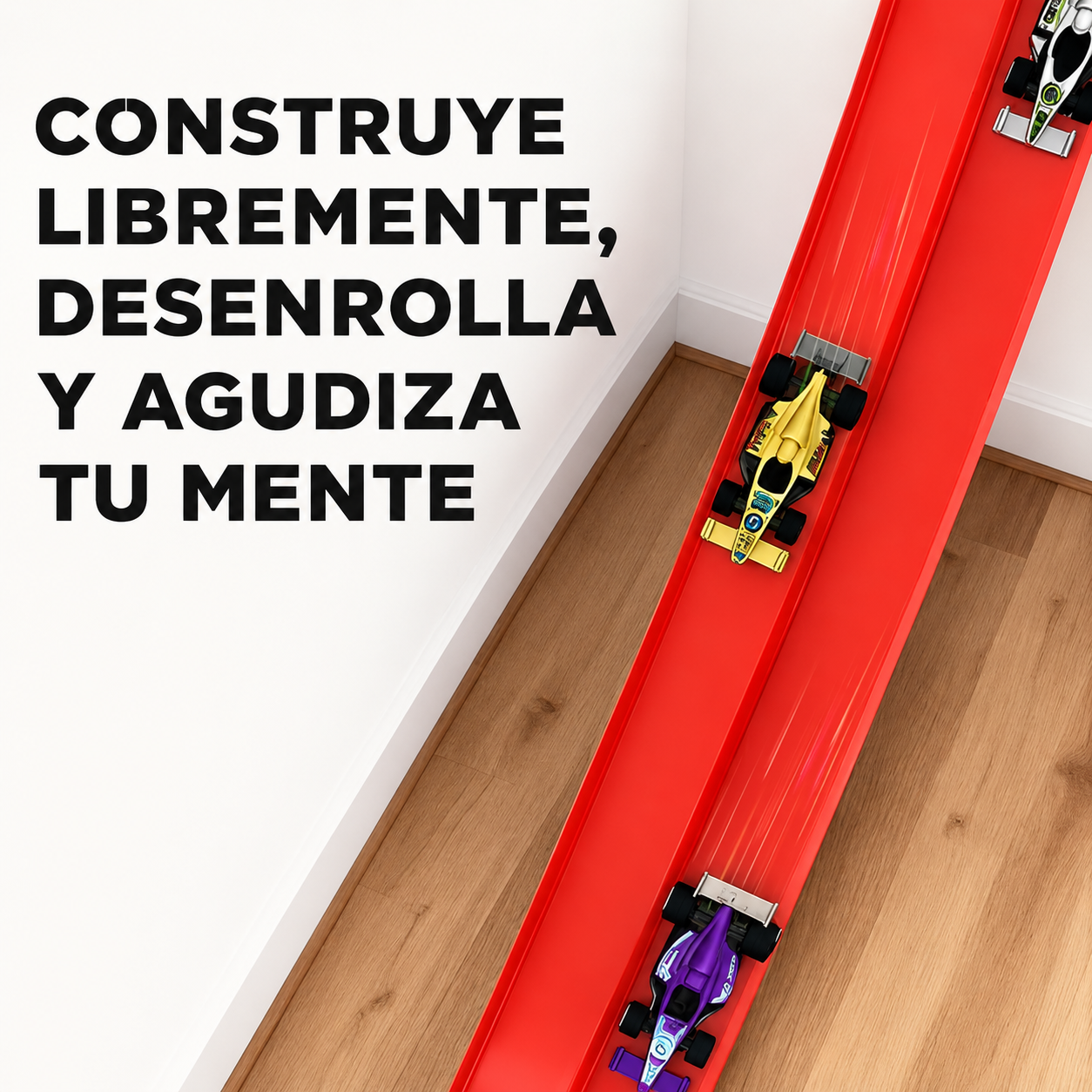 Pista Roja de Carreras Doble Flexible de 4 Metros🏎️🔴