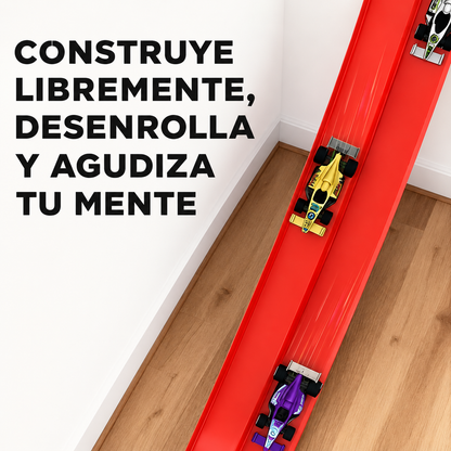 Pista Roja de Carreras Doble Flexible de 4 Metros🏎️🔴