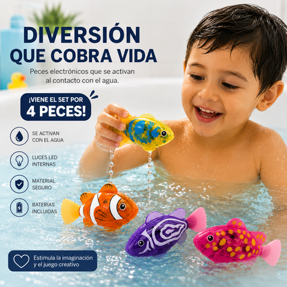 Peces Nadadores Electrónicos con Luz LED (Kit x4) 🫧