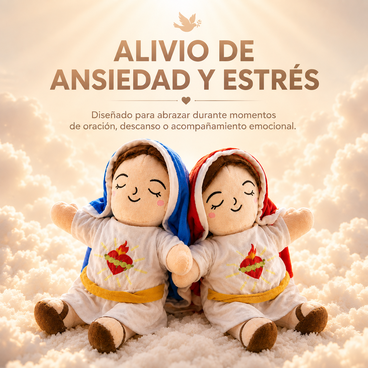 Peluche Virgen María con Luz Calmante🕊️✨