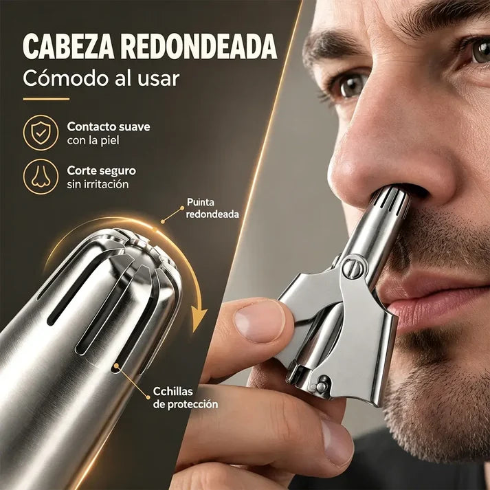 Recortadora Manual de Vello Nasal en Acero Inoxidable 🪒✨