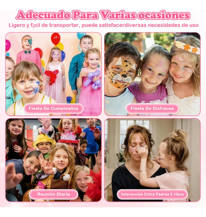 🎀Set de Maquillaje Lavable Infantil con Bolso Rosa Portátil 💖✨