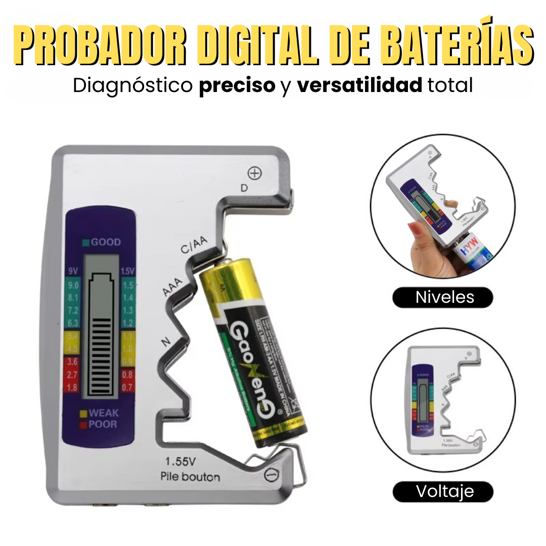 🔋PROBADOR DIGITAL DE BATERÍAS: Diagnóstico preciso y versatilidad total🪫