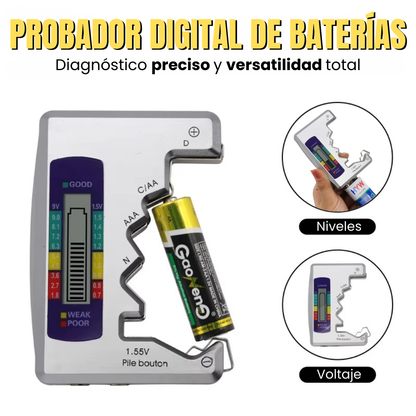 🔋PROBADOR DIGITAL DE BATERÍAS: Diagnóstico preciso y versatilidad total🪫