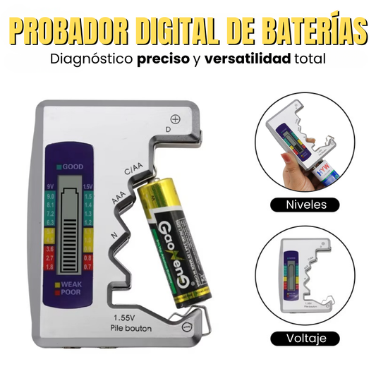 🔋PROBADOR DIGITAL DE BATERÍAS: Diagnóstico preciso y versatilidad total🪫