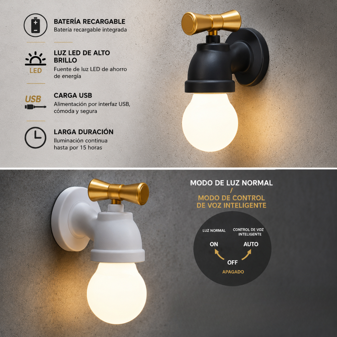 Lámpara de Pared: Diseño Industrial Creativo💡🚰