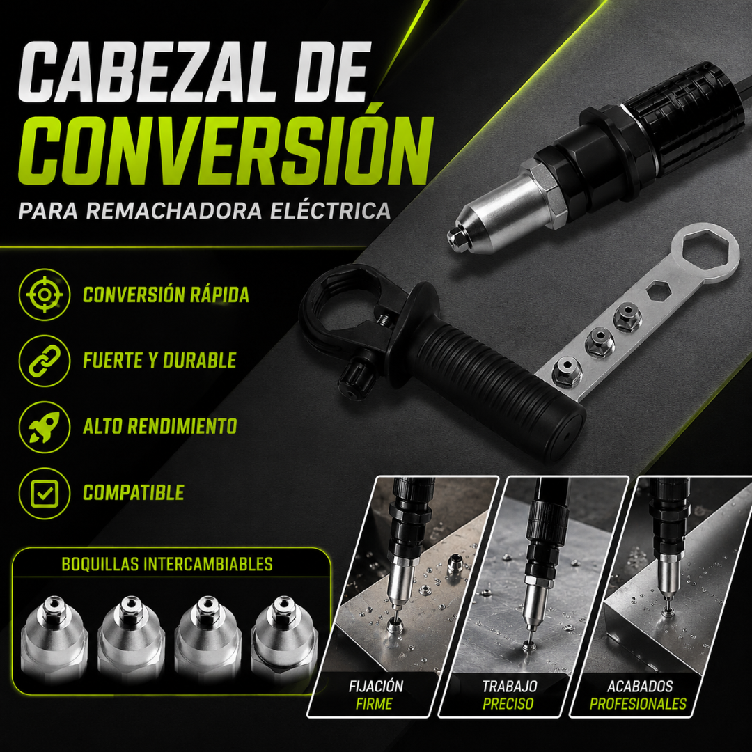 Kit Cabezal de Conversión para Taladro y Remachadora Eléctrica🪓🪚