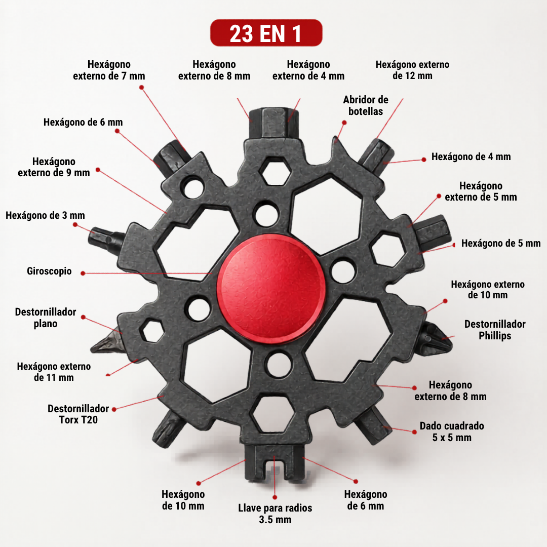 Snowflake Multi-Tool 23-en-1 | Ingeniería de Bolsillo en Acero Reforzado🧰🗜️