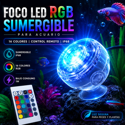 Foco LED RGB Sumergible AquaMood🌈💡