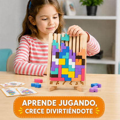 Rompecabezas Apilable de Madera BrainStack🧠👨‍👩‍👧‍👦