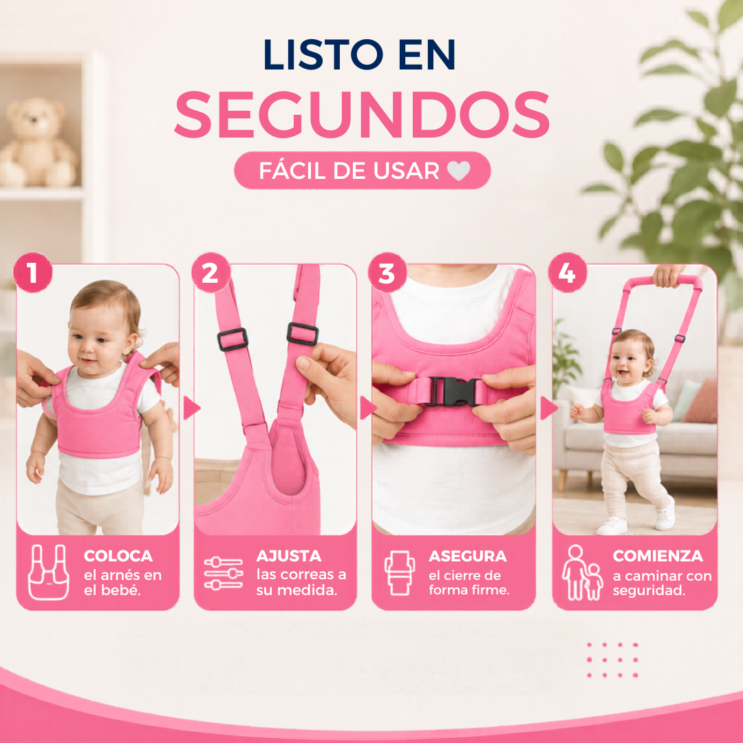 🚼 Arnés Caminador Ergonómico: Primeros Pasos sin Dolor de Espalda