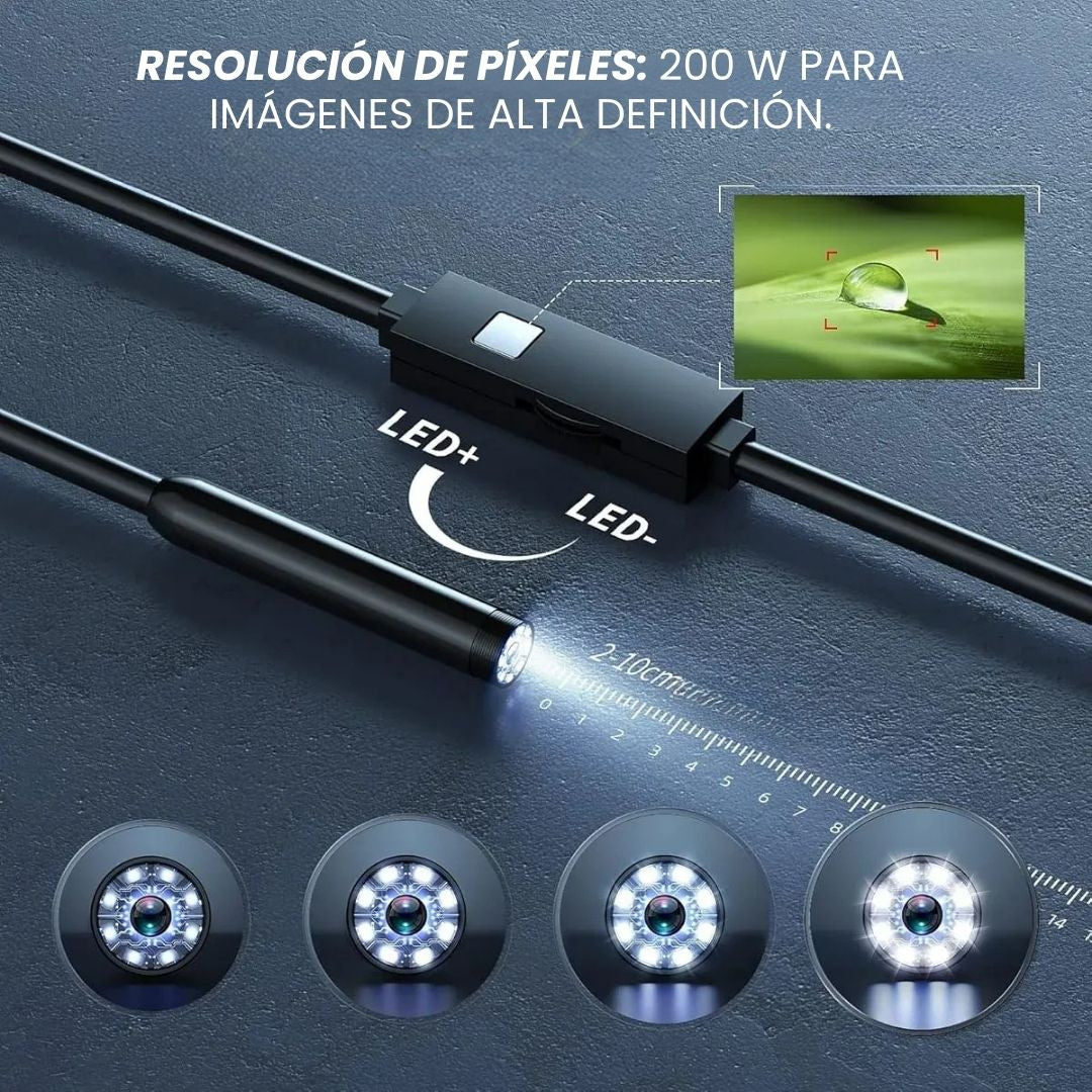 CÁMARA ENDOSCÓPICA IMPERMEABLE HD🔎inspección de alta resolución
