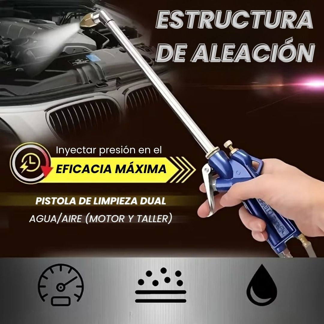 🏎️ Pistola de Limpieza Dual Agua/Aire (Motor y Taller)
