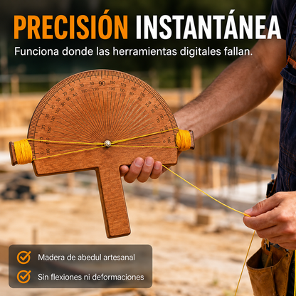 📐🧰Medidor de Ángulos de Precisión de Madera con Soga de 50 Metros