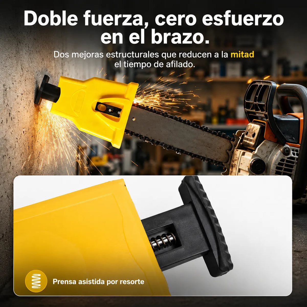 Afilador Rápido de Dientes de Motosierra Portátil+ 3 CABEZALES DE AFILADO⚙️
