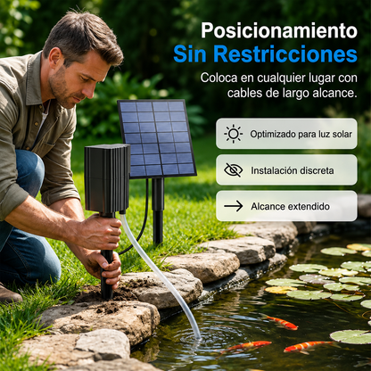 Aireador Solar para Estanques y Peceras con Bomba de Aire🐟🐡