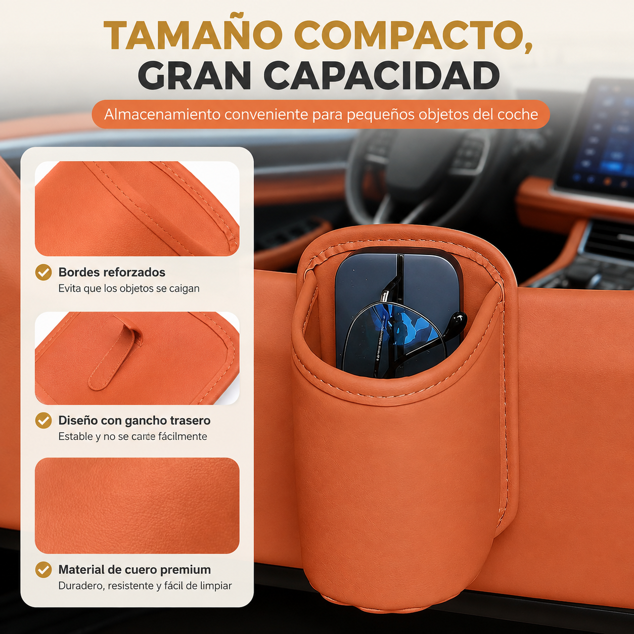 🚗 CarPocket Pro™ Organizador en Cuero para carro 📱✨