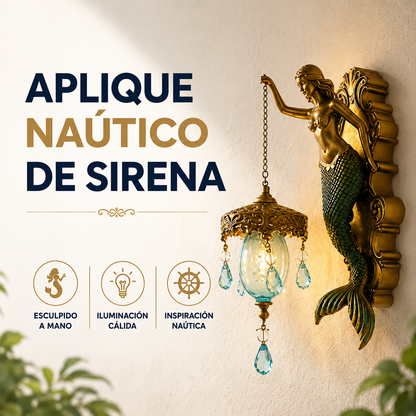 Lámpara de Pared Retro Sirena en Resina 💡✨