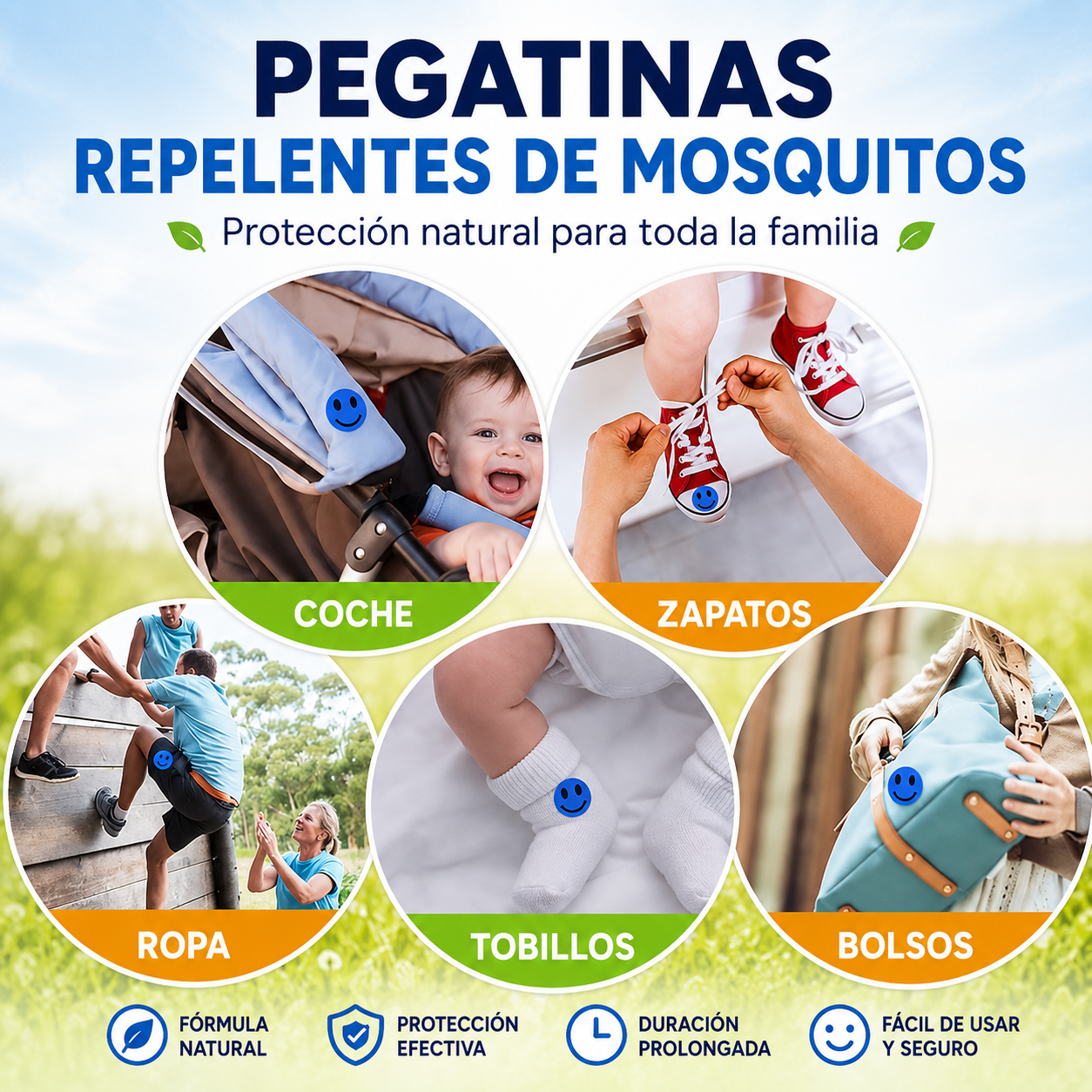 Pegatinas Repelentes de Mosquitos (Paga 60 Lleva 120)🤑🔵