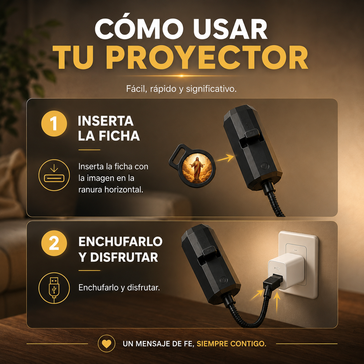 Proyector de Luz LED Religiosa Sagrado Corazón🕌💝