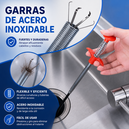 Pinza Flexible Desatascadora de Tuberías (Paga 1 Lleva 2)🧪🛁