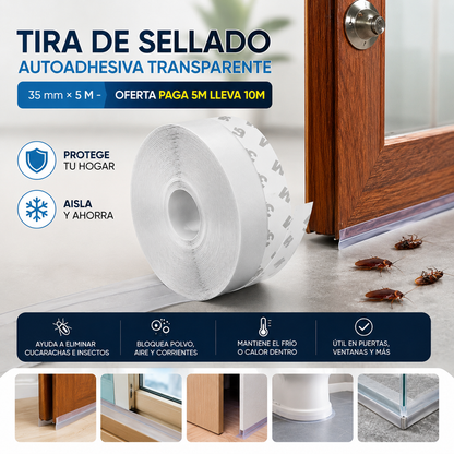Tira de Sellado Autoadhesiva (35 mm × 5 M - Oferta Paga 5M Lleva 10M) 🛡️❄️