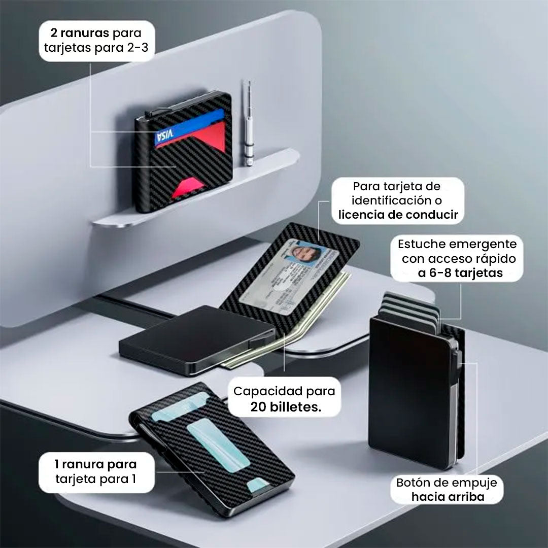 BILLETERA CON BLOQUEO RFID: Diseño minimalista en color negro y tarjero de seguridad💸