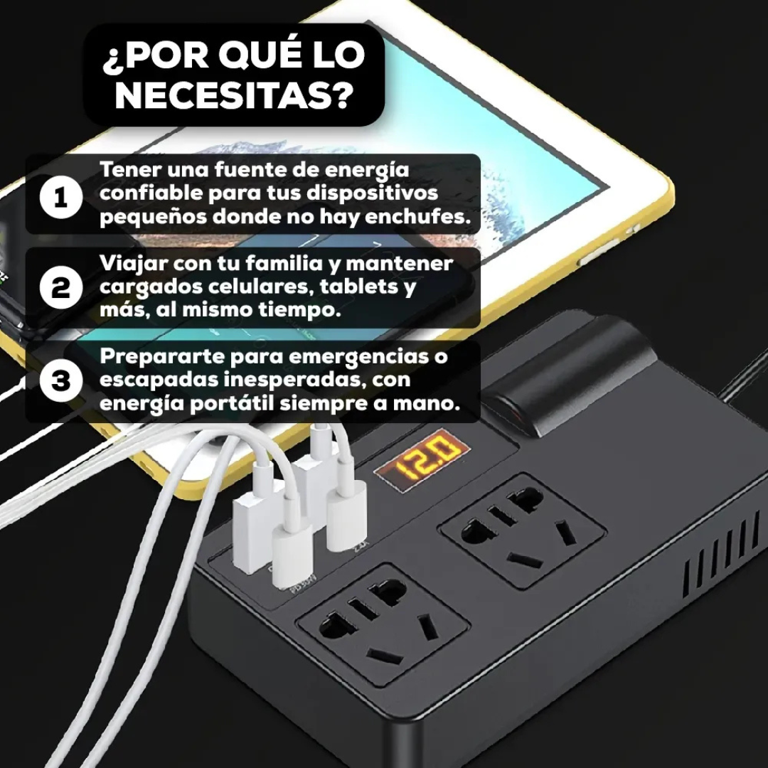 Inversor para Carro Portátil Globetrek°🚘