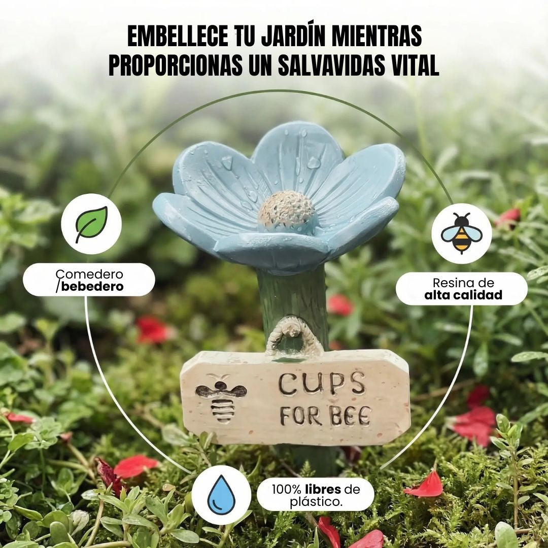 ESTACIÓN DE AGUA EN FORMA DE FLOR: Refugio decorativo para abejas y polinizadores🌸