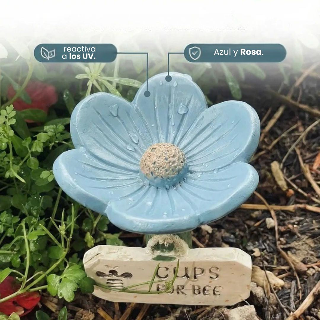 ESTACIÓN DE AGUA EN FORMA DE FLOR: Refugio decorativo para abejas y polinizadores🌸