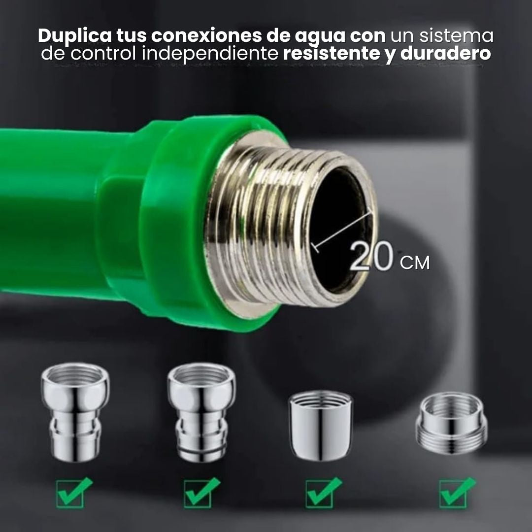 GRIFO DE AGUA DOBLE SALIDA: Oferta x2 unidades para máxima eficiencia hidráulica🧰