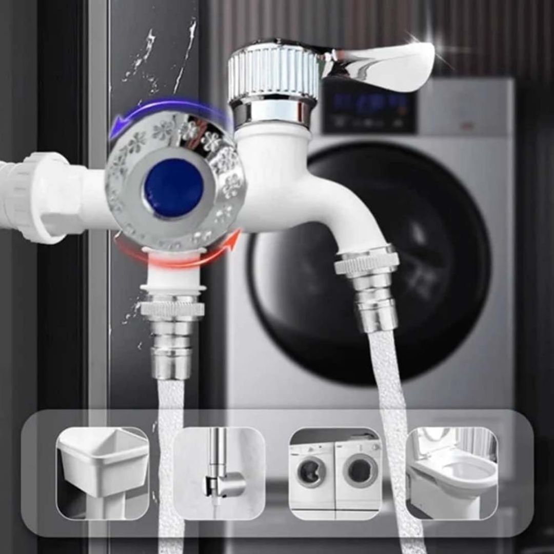 GRIFO DE AGUA DOBLE SALIDA: Oferta x2 unidades para máxima eficiencia hidráulica🧰