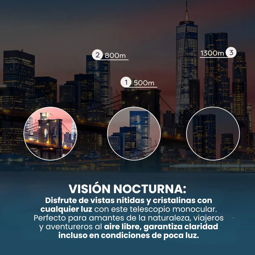 TELESCOPIO MONOCULAR DE ALTA POTENCIA + TRÍPODE: Visión HD 80x100 para exploración extrema🔭